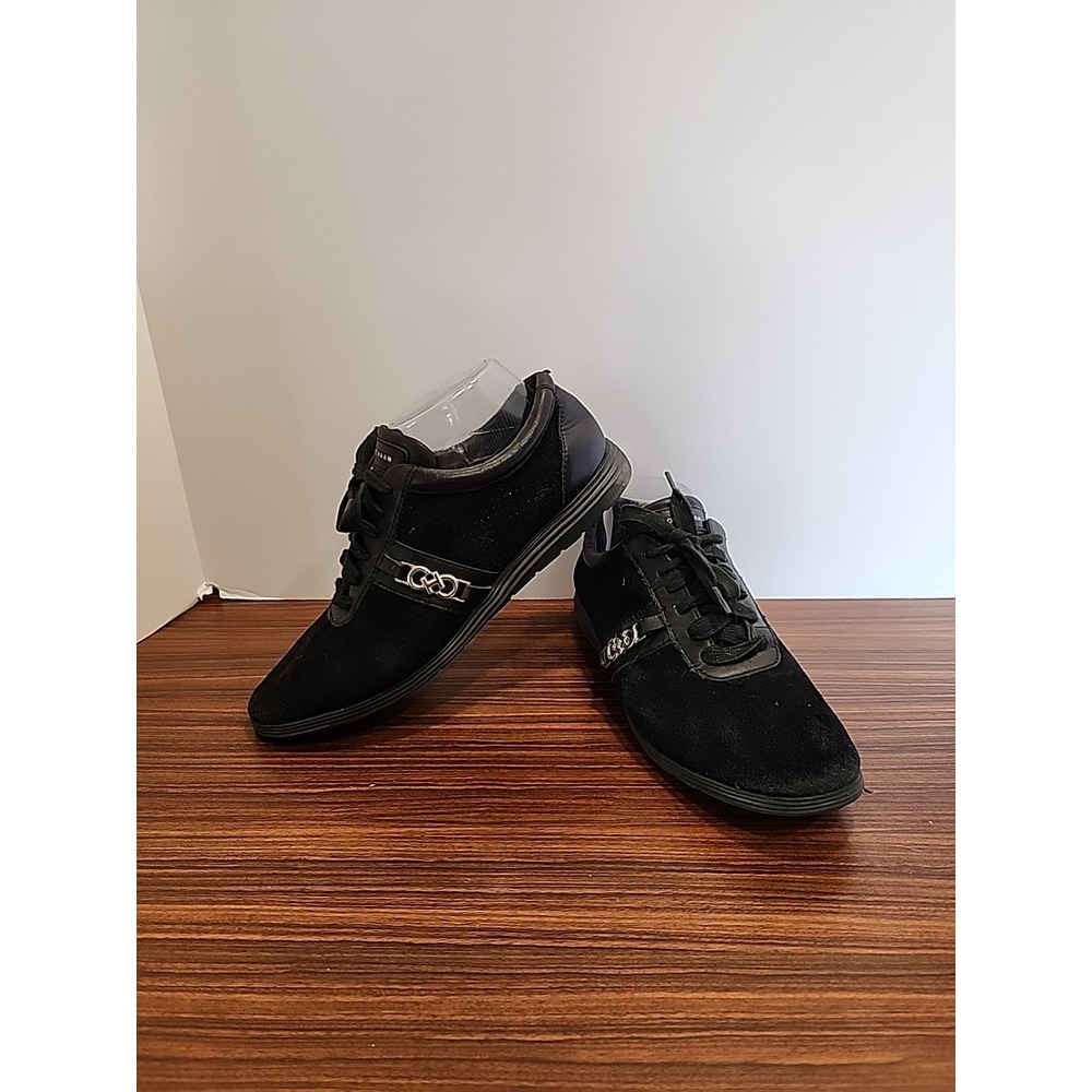 Cole Haan Womens 8 B Bria Grand OS Black Suede Oxford Casual Sport Shoes